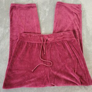 Mandarine Womens 2XL Jogger Pants Berry Purple Velour Cotton Blend PUR4E